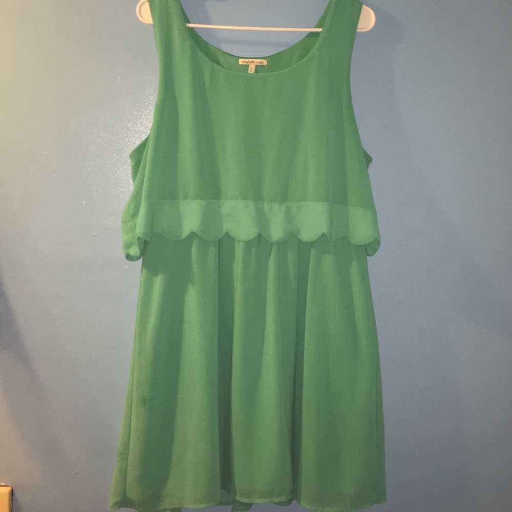 Mint green/blue scallop dress